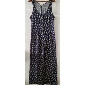 Bella Ella Botique Boho Floral Print Wide Leg Sleeveless Romper size Large